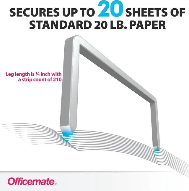 Alt view image 5 of 7 - Officemate OIC Chisel Point Staples - 5000 Count, 20 Sheet Capacity, 1/4-Inch Leg Length, School Supplies and Office Supplies for Standard Stapler Applications