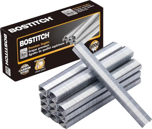 Main image of Bostitch Office B8 PowerCrown 0.25 Inch Staples, Pack of 5,000 Staples (STCRP21151/4), Silver
