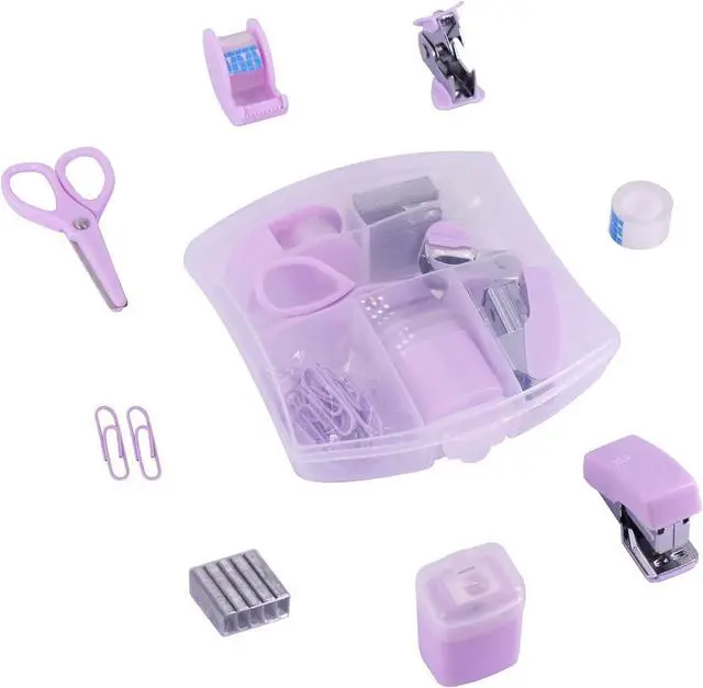 Main image of Mini Office Supply Kits Small Stapler for Student Office Purple