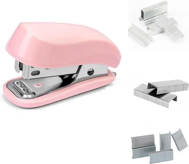 Main image of Pink Color Mini Stapler with Staples,Small Cute Stapler for Desk,Gift for Student or Office Use (Pink)