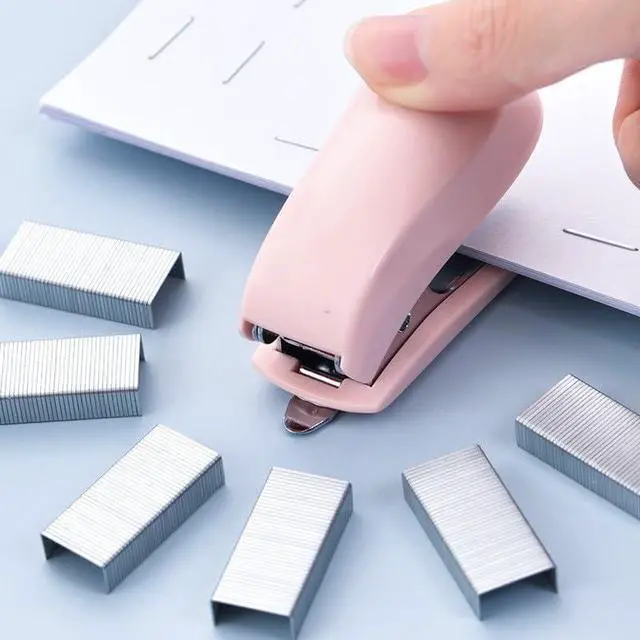 Alt view image 2 of 4 - Pink Color Mini Stapler with Staples,Small Cute Stapler for Desk,Gift for Student or Office Use (Pink)