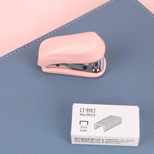 Alt view image 4 of 4 - Pink Color Mini Stapler with Staples,Small Cute Stapler for Desk,Gift for Student or Office Use (Pink)