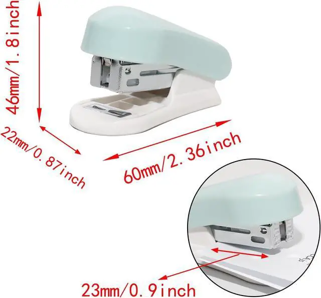 Alt view image 2 of 5 - Lilaly 1 Pack Staplers for Desk Staplers, Blue Stapler, Miniature Stapler with Staples Staplers Office, Gift for Student or Office Use (Blue)