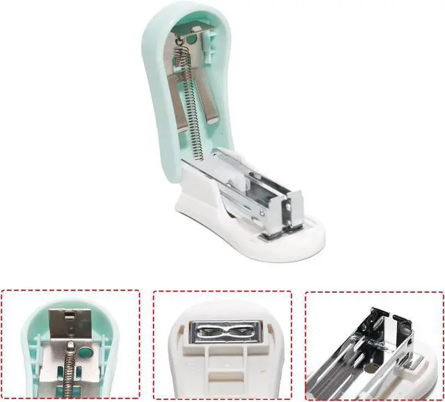 Alt view image 4 of 5 - Lilaly 1 Pack Staplers for Desk Staplers, Blue Stapler, Miniature Stapler with Staples Staplers Office, Gift for Student or Office Use (Blue)