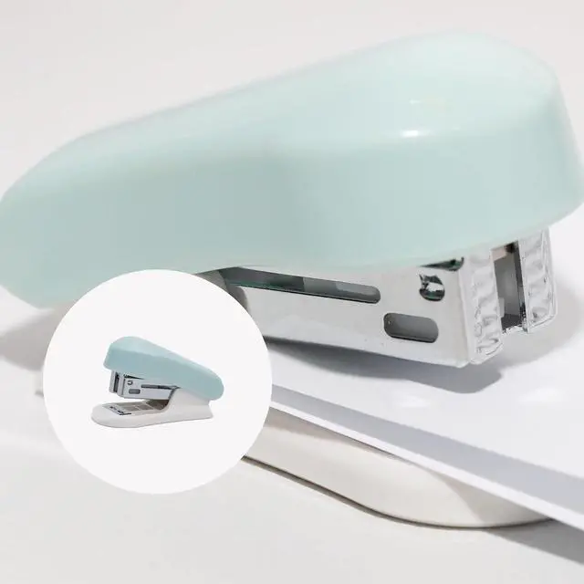 Alt view image 3 of 5 - Lilaly 1 Pack Staplers for Desk Staplers, Blue Stapler, Miniature Stapler with Staples Staplers Office, Gift for Student or Office Use (Blue)