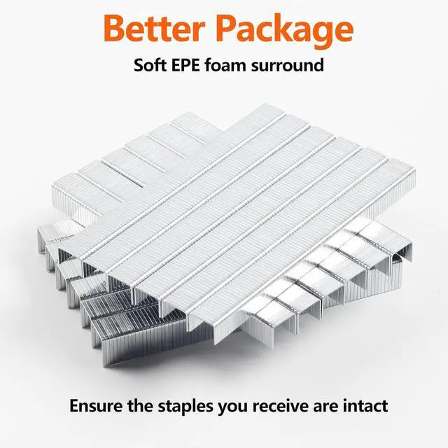 Alt view image 6 of 6 - Heavy Duty T50 Staples 1300-Count 3 Sizes Galvanized 3/8" Crown