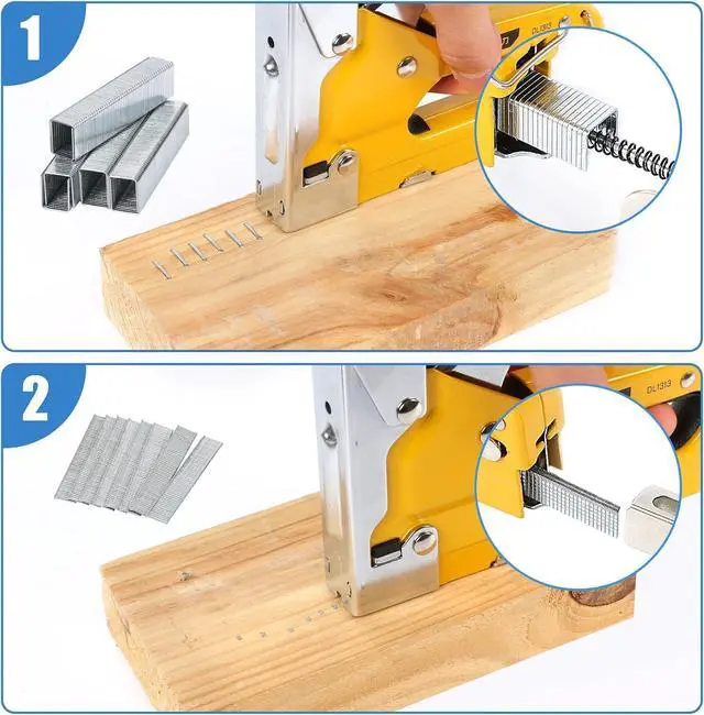 Alt view image 4 of 5 - Heavy Duty T50 Staples & 18GA Brad Nails Galvanized 2400 Pcs 6 Sizes