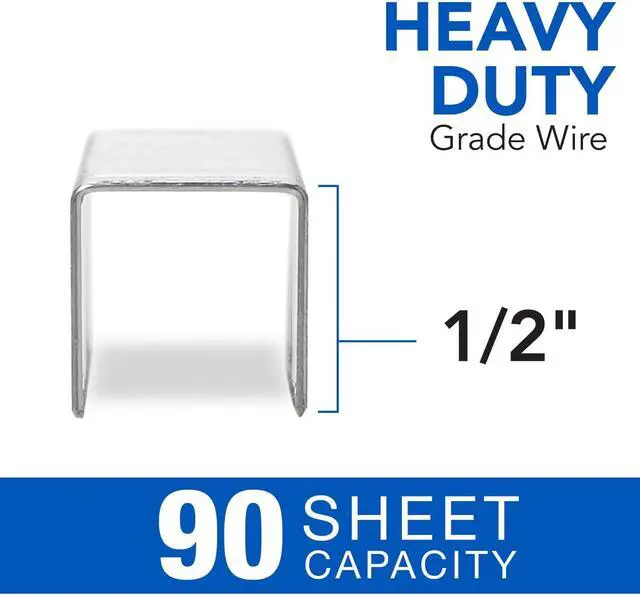 Alt view image 3 of 5 - Rexel Swingline Staples, Heavy Duty, 1/2" Length, 90 Sheet Capacity, 100/Strip, 1000/Box, 1 Pack (35312)
