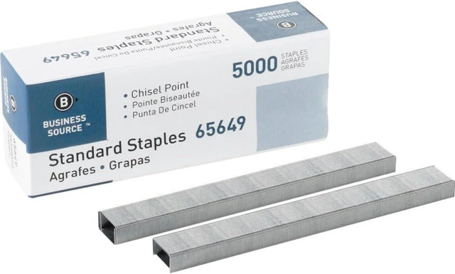 Main image of Business Source Chisel Point Standard Staples - Box of 5000 (65649), Silver