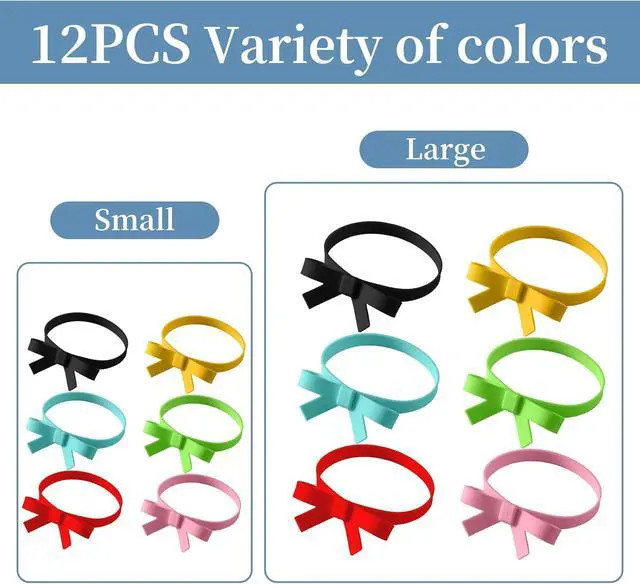 Alt view image 3 of 7 - 12PCS Reusable Silicone Christmas Gift Wrap Bows for Present Boxs, 6 Colors Christmas Bows for Gift Wrapping, Elastic Bands for Easy Use Perfect for Birthday, Festival, and Special Events