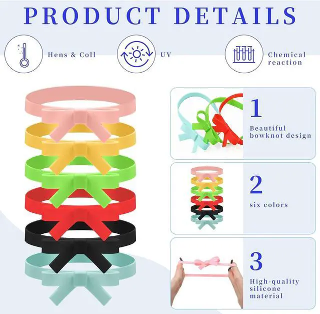 Alt view image 4 of 7 - 12PCS Reusable Silicone Christmas Gift Wrap Bows for Present Boxs, 6 Colors Christmas Bows for Gift Wrapping, Elastic Bands for Easy Use Perfect for Birthday, Festival, and Special Events