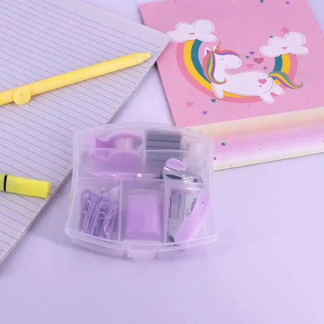 Alt view image 6 of 7 - Mini Office Supply Kits Small Stapler for Student Office Purple