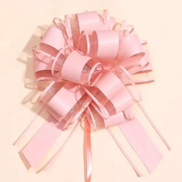 Main image of 6 PC Pull Bows,Bow for Gift Wrapping,6 inches, Party Gift Wedding Ribbon Bows for Wrapping Boxes or Flower Decorations, Gift Decorations(Lotus Root Pink)