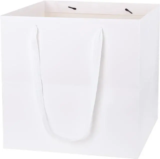 Main image of 11.8" Large Gift BagSquare Reusable Gift Bags Large for Birthday Wedding Christmas Presents Doll (White)