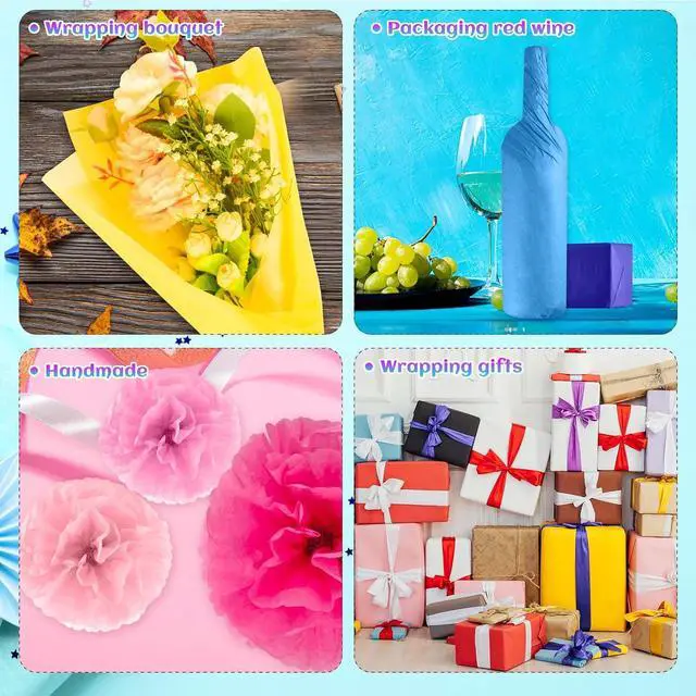 Alt view image 2 of 6 - PLULON 60 Sheets Colored Tissue Paper for Gift Bags, Flower Wrapping Paper