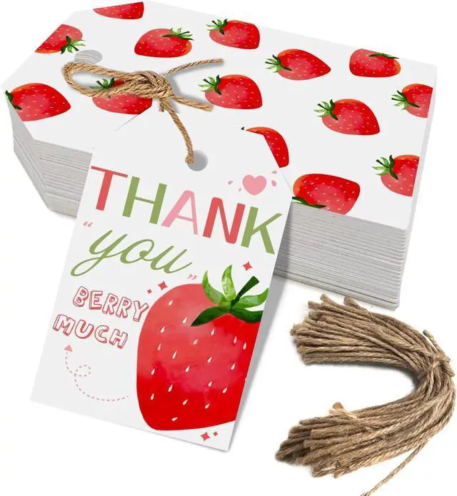 Main image of 50 Pcs Strawberry Thank You Berry Much Tag