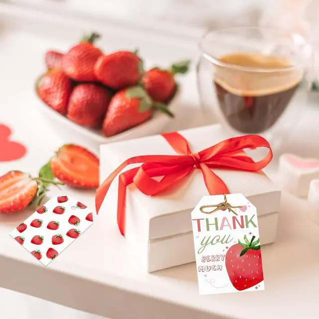 Alt view image 4 of 6 - 50 Pcs Strawberry Thank You Berry Much Tag