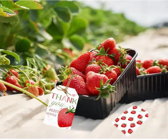 Alt view image 5 of 6 - 50 Pcs Strawberry Thank You Berry Much Tag