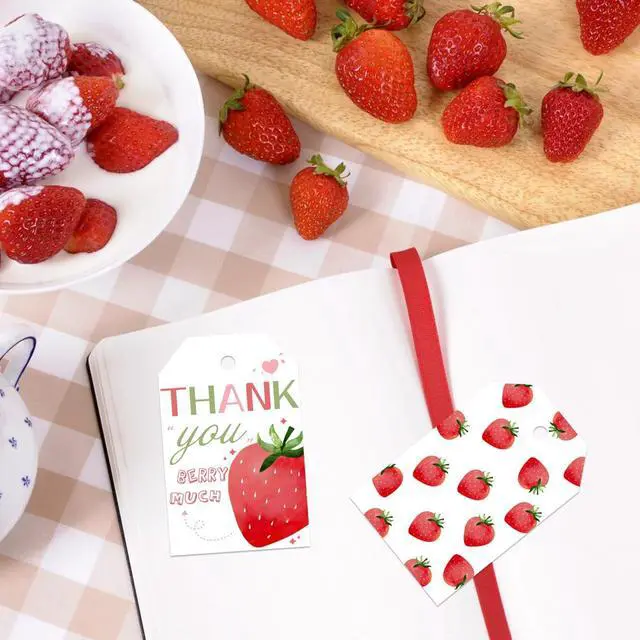 Alt view image 6 of 6 - 50 Pcs Strawberry Thank You Berry Much Tag