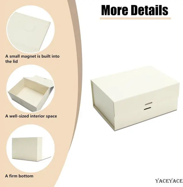 Alt view image 3 of 7 - YACEYACE Small Gift Box Bulk, 1Pcs Pale Gold Gift Wrap Box for Present, Gift Box for Wrapping, Birthday, Wedding, Party, 9.4x6.8x4.1 inch