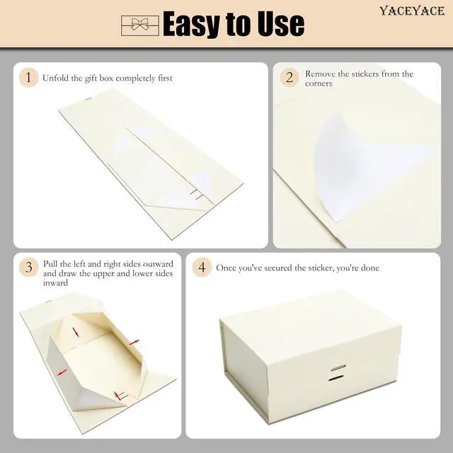 Alt view image 4 of 7 - YACEYACE Small Gift Box Bulk, 1Pcs Pale Gold Gift Wrap Box for Present, Gift Box for Wrapping, Birthday, Wedding, Party, 9.4x6.8x4.1 inch