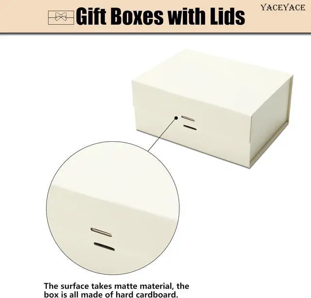 Alt view image 5 of 7 - YACEYACE Small Gift Box Bulk, 1Pcs Pale Gold Gift Wrap Box for Present, Gift Box for Wrapping, Birthday, Wedding, Party, 9.4x6.8x4.1 inch