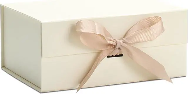 Main image of YACEYACE Small Gift Box Bulk, 1Pcs Pale Gold Gift Wrap Box for Present, Gift Box for Wrapping, Birthday, Wedding, Party, 9.4x6.8x4.1 inch