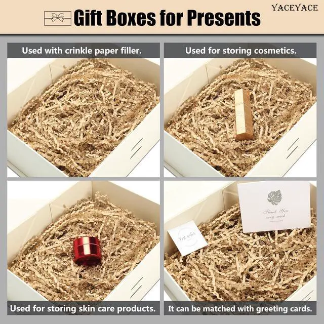Alt view image 6 of 7 - YACEYACE Small Gift Box Bulk, 1Pcs Pale Gold Gift Wrap Box for Present, Gift Box for Wrapping, Birthday, Wedding, Party, 9.4x6.8x4.1 inch