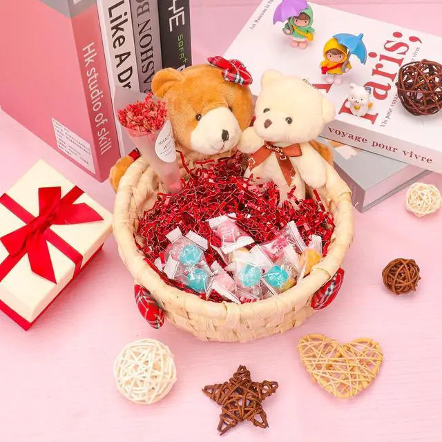 Alt view image 5 of 6 - Ottwlli 150 Grams Red Crinkle Cut Paper Shred Filler Package Stuffing Gift Box Filler for Gift Box Basket Bags Filling for Wedding, Party, Christmas, Easter Grass