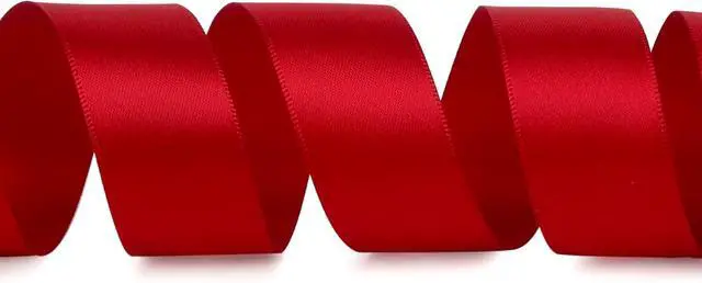 Alt view image 2 of 5 - Ribbli Double Faced Red Satin Ribbon,1 x Continuous 25 Yards,Fabric Ribbon Use for Bows Bouquet,Christmas Gift Wrapping,Floral Arrangement