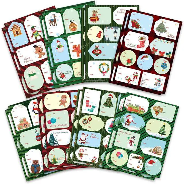 Main image of 138PCS Christmas Tags Sticker Christmas Gift Labels Sticker Christmas Craft