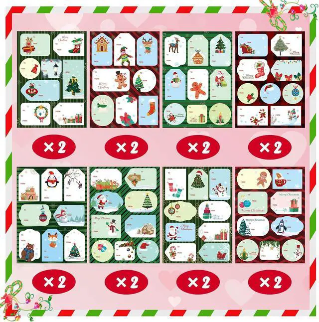 Alt view image 3 of 7 - 138PCS Christmas Tags Sticker Christmas Gift Labels Sticker Christmas Craft