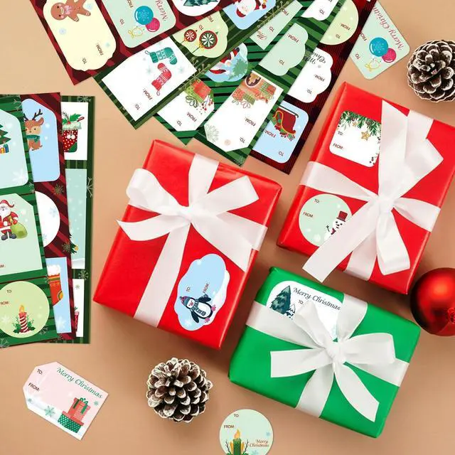 Alt view image 5 of 7 - 138PCS Christmas Tags Sticker Christmas Gift Labels Sticker Christmas Craft