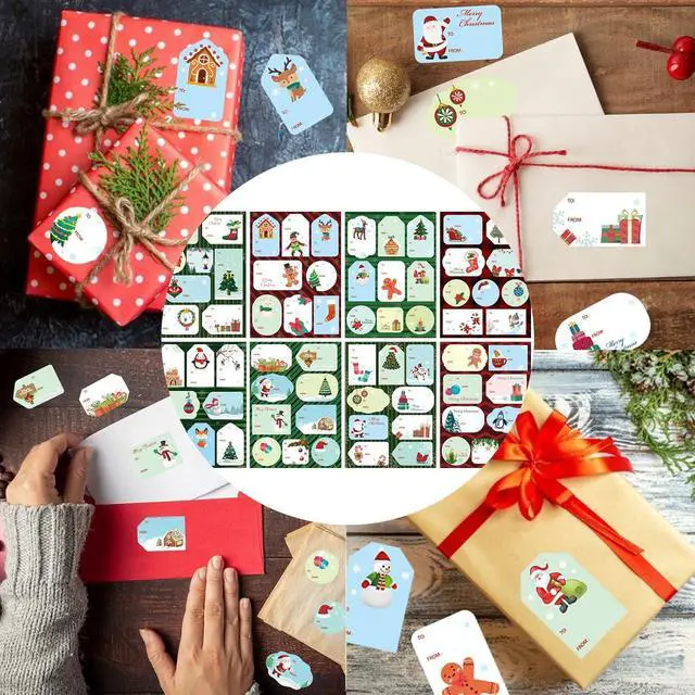 Alt view image 4 of 7 - 138PCS Christmas Tags Sticker Christmas Gift Labels Sticker Christmas Craft