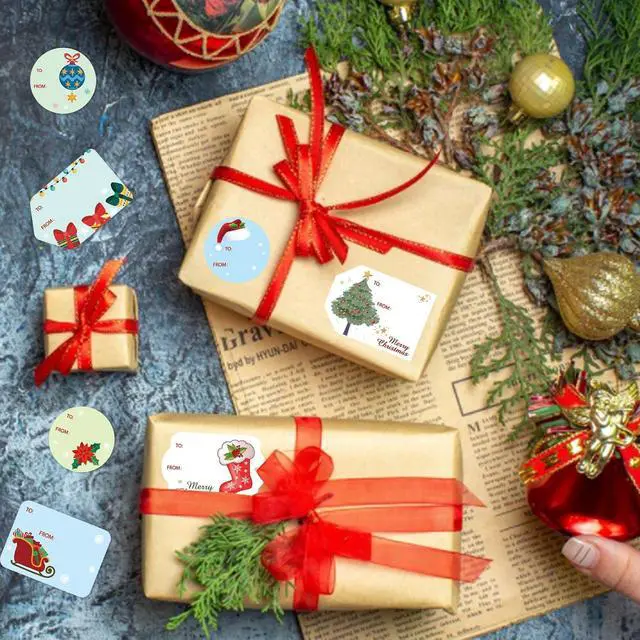 Alt view image 6 of 7 - 138PCS Christmas Tags Sticker Christmas Gift Labels Sticker Christmas Craft