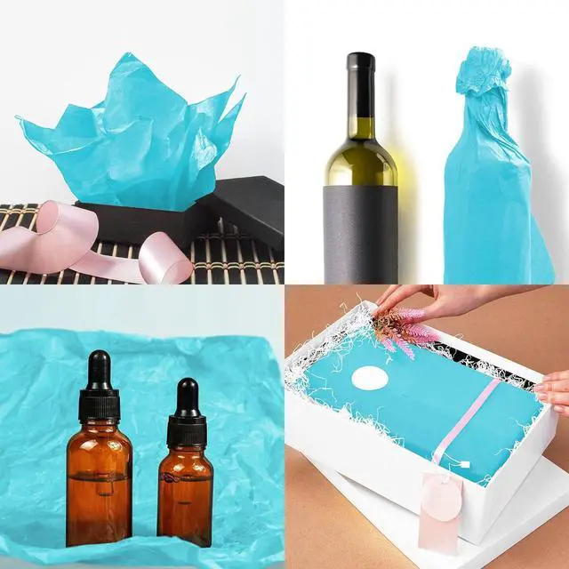 Alt view image 5 of 6 - 120 Sheets 14 x 20 Inch Light Blue Tissue Paper for Gift Bag