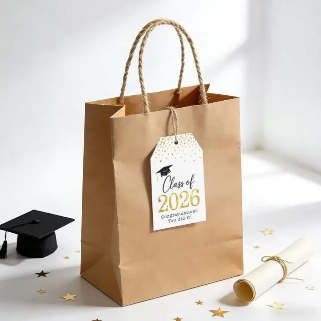 Alt view image 5 of 7 - Anwyll Graduation Gift Tags 2026-50Pcs Happy Graduation Tags with String Congrats Grad Class of 2026 Tag Congratulations You Did It Tag for Grad Party Favors Decor Gift Wrapping Goodie Treat Bag
