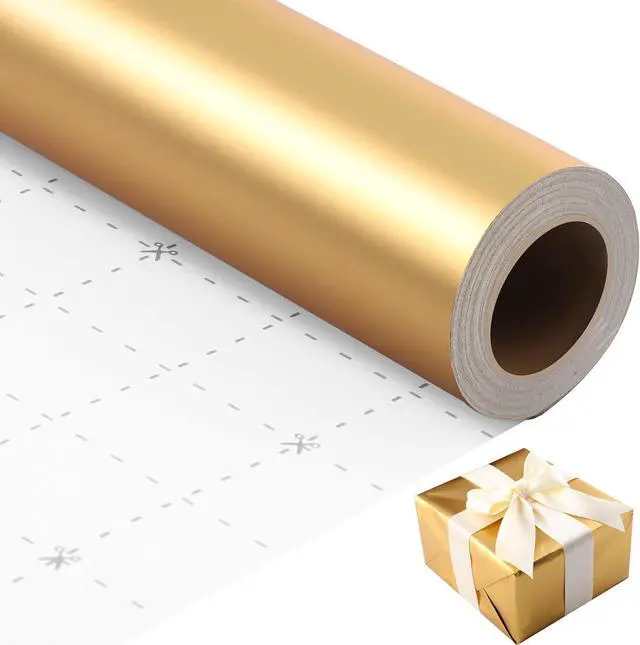 Main image of woric Gold Wrapping Paper Roll 17 In X 33 Ft Solid Matte Gold