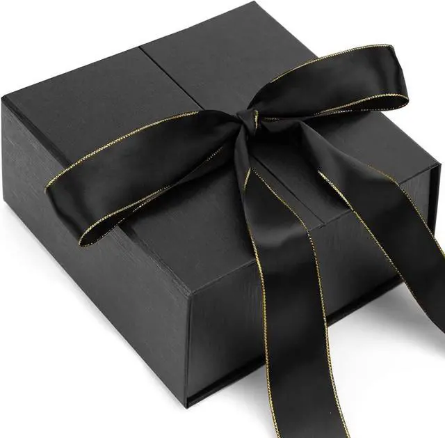 Main image of JOHOUSE Black Gift Box with Magnetic Lid, 8 X 8 X 3.5 inch