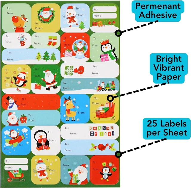 Alt view image 4 of 6 - Iconikal 600-Pack Christmas Gift Tags Labels Assorted Designs