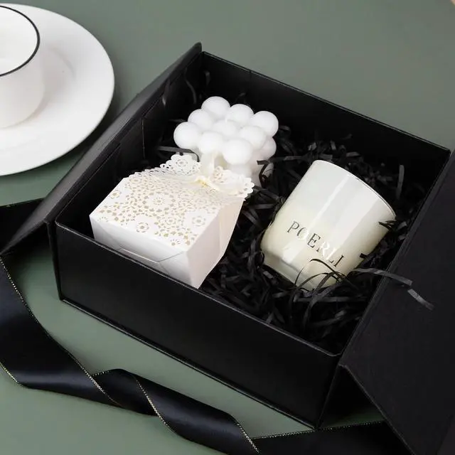 Alt view image 4 of 6 - JOHOUSE Black Gift Box with Magnetic Lid, 8 X 8 X 3.5 inch