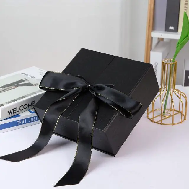 Alt view image 6 of 6 - JOHOUSE Black Gift Box with Magnetic Lid, 8 X 8 X 3.5 inch