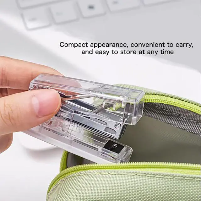 Alt view image 6 of 7 - Mini Portable Manual Stapler with 1000 Staples(Clear)