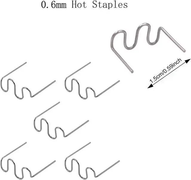 Alt view image 3 of 6 - 1000PCS Welding Rods Hot Staples Plastic Repair Machine Welding Staples for Hot Stapler Repair Car Bumpers Machine Dashboards Lamp Holders Daily Plastics Supplies Plastics Rings 0.8mm 0.6mm Staple
