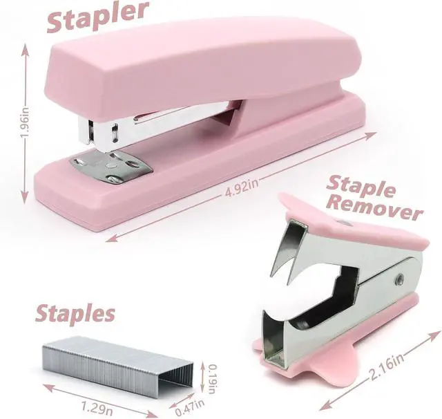 Alt view image 2 of 5 - Pink Office Stapler, Paper Stapler and Staples, Pink Office Supplies
