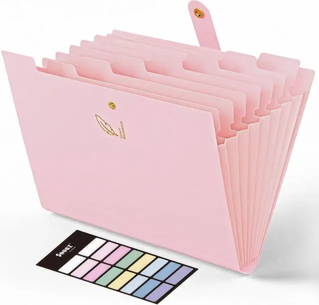 Main image of Sooez 8 Pocket Accordion File Organizer, Pastels Expanding File Folder