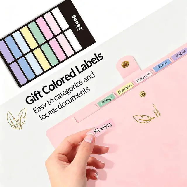 Alt view image 4 of 6 - Sooez 8 Pocket Accordion File Organizer, Pastels Expanding File Folder