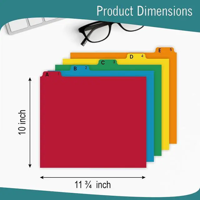 Alt view image 3 of 6 - EXTRIC Alphabetical File Organizer 25 File Cabinet Dividers A-Z, 5 Colors