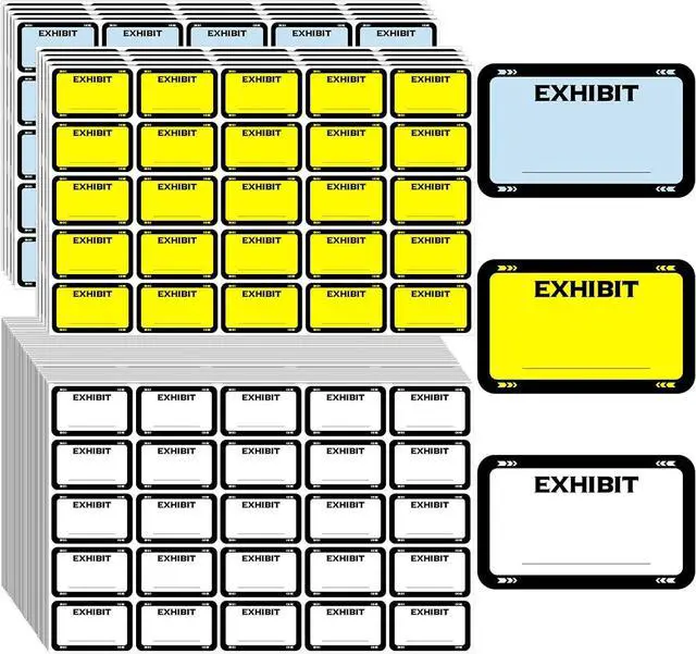 Main image of 1000 Pcs Legal Exhibit Stickers Labels 1.65 x 1'' Plaintiff Exhibit Tabs