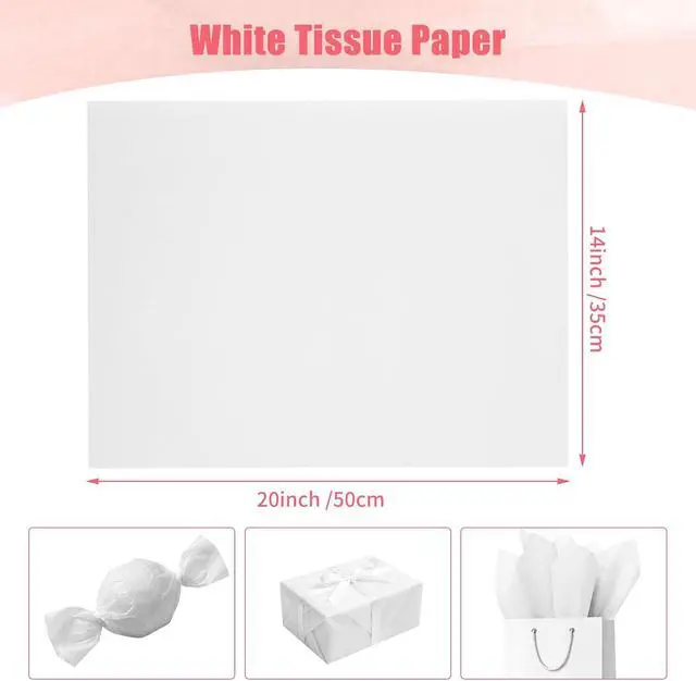 Alt view image 2 of 7 - woric 80 Sheets White Tissue Paper Bulk for Gift Bags & Crafts, 20" x 14"